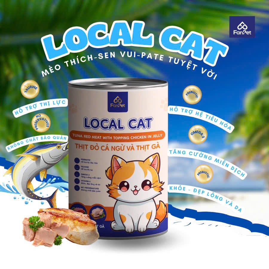 [Hỏa Tốc] Pate Cho Mèo Mọi Lứa Tuổi LOCAL CAT- Lon 400Gr