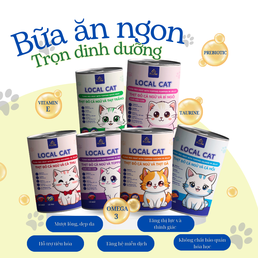 [Hỏa Tốc] Pate Cho Mèo Mọi Lứa Tuổi LOCAL CAT- Lon 400Gr