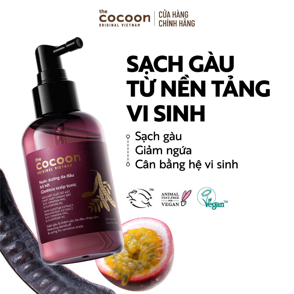 HÀNG TẶNG KHÔNG BÁN - Nước dưỡng da đầu bồ kết Cocoon giảm gàu và chăm sóc da đầu nhạy cảm 140ml