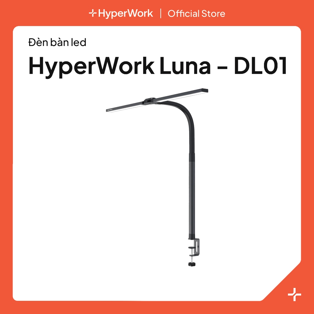 Đèn bàn LED HyperWork Luna HPW-DL01 ánh sáng dịu mắt hạn chế ánh sáng xanh, đèn học, đèn làm việc