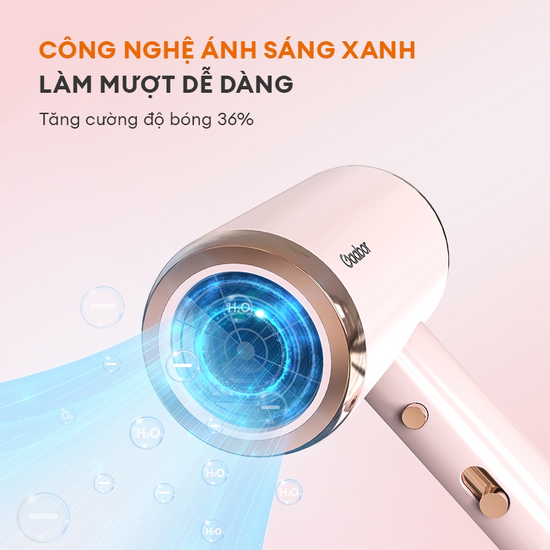 Ảnh Máy sấy tóc 2 chiều nóng lạnh GAABOR GHD-N1000D ánh sáng xanh diệt khuẩn, bảo vệ tóc công suất 1000W 3