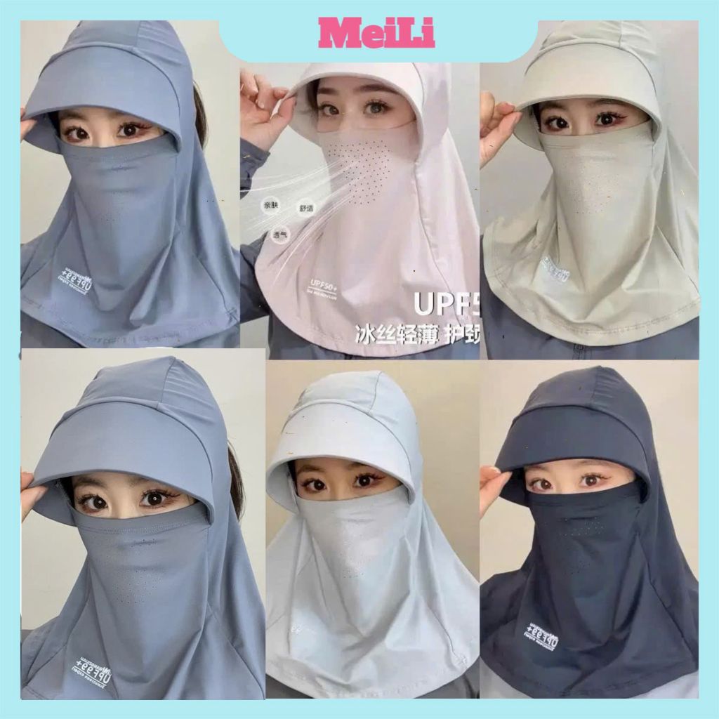 Mũ chống nắng MAFILOP - Mũ che nắng thoáng khí Kèm Khẩu Trang Vải Thun Lạnh Mát có khăn choàng chống nắng đi xe(tuyển sỉ