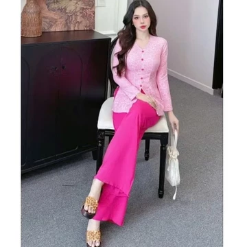 Áo bà ba gấm 2 da cổ tim truyền thống - bà ba nữ - áo kiểu nữ - đồ lam đi chùa -quần áo phật tử