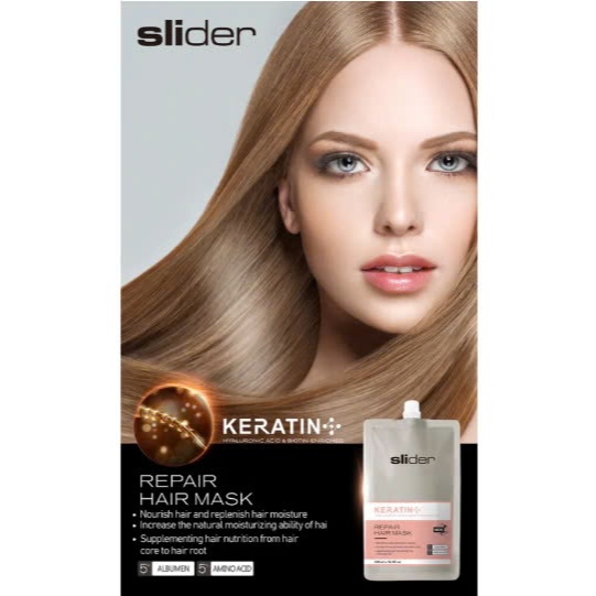 Hấp Dầu Ủ, Phục Hồi Siêu Mềm Mượt Keratin Repair Hair Mark Slider | Made in Italy | 500ml