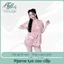 Bộ đồ ngủ Pijama quần cộc tay cộc in họa tiết, chất liệu lụa cát trơn mịn, mềm mại