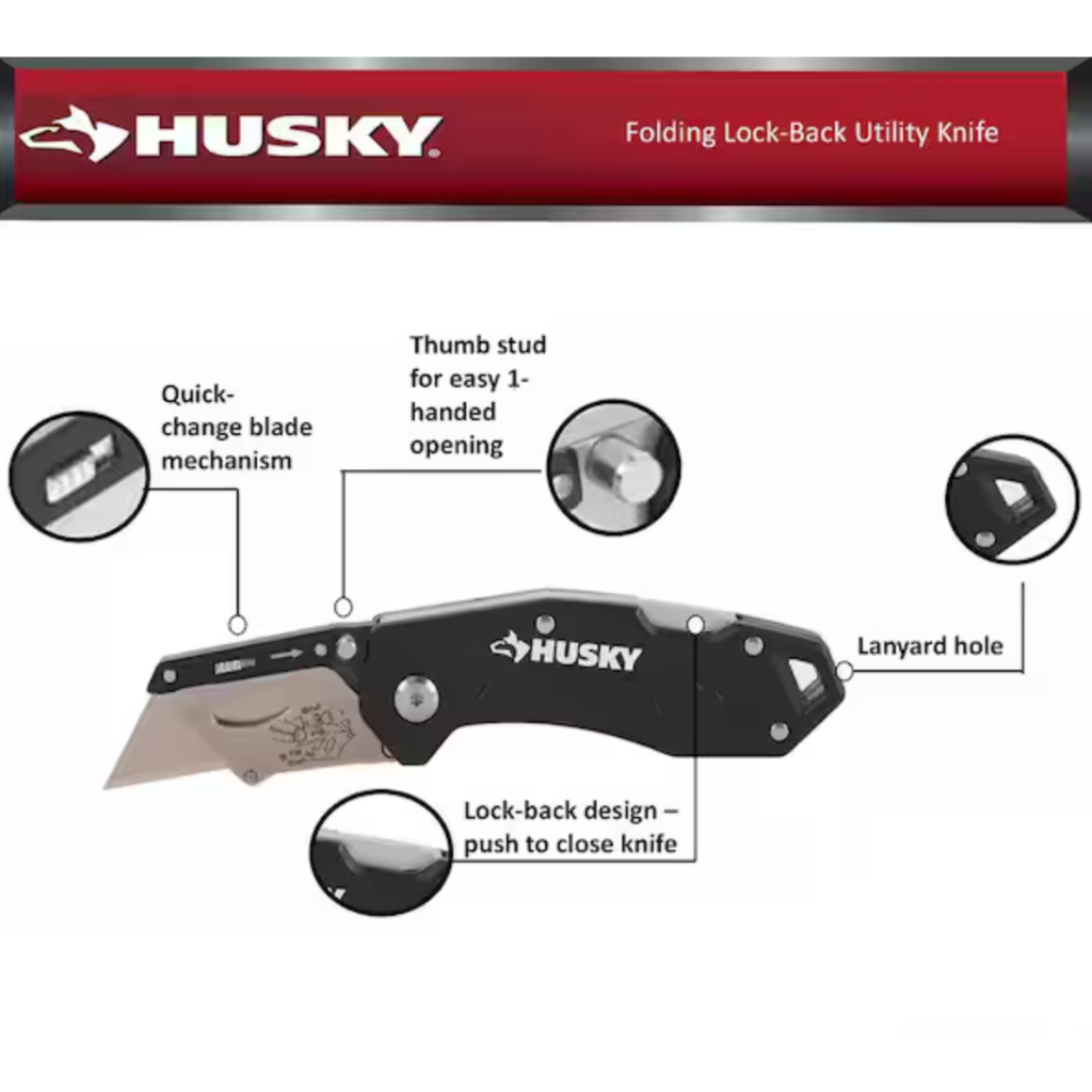 Dụng cụ xẻ cáp HUSKY Folding Lock-Back Utility tool (new) | Shopee Việt Nam