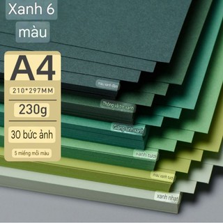 Set 30 bìa màu A4 cứng dày 230gsm nhiều tông màu làm thiệp, lovebox, viết chữ Calligraphy