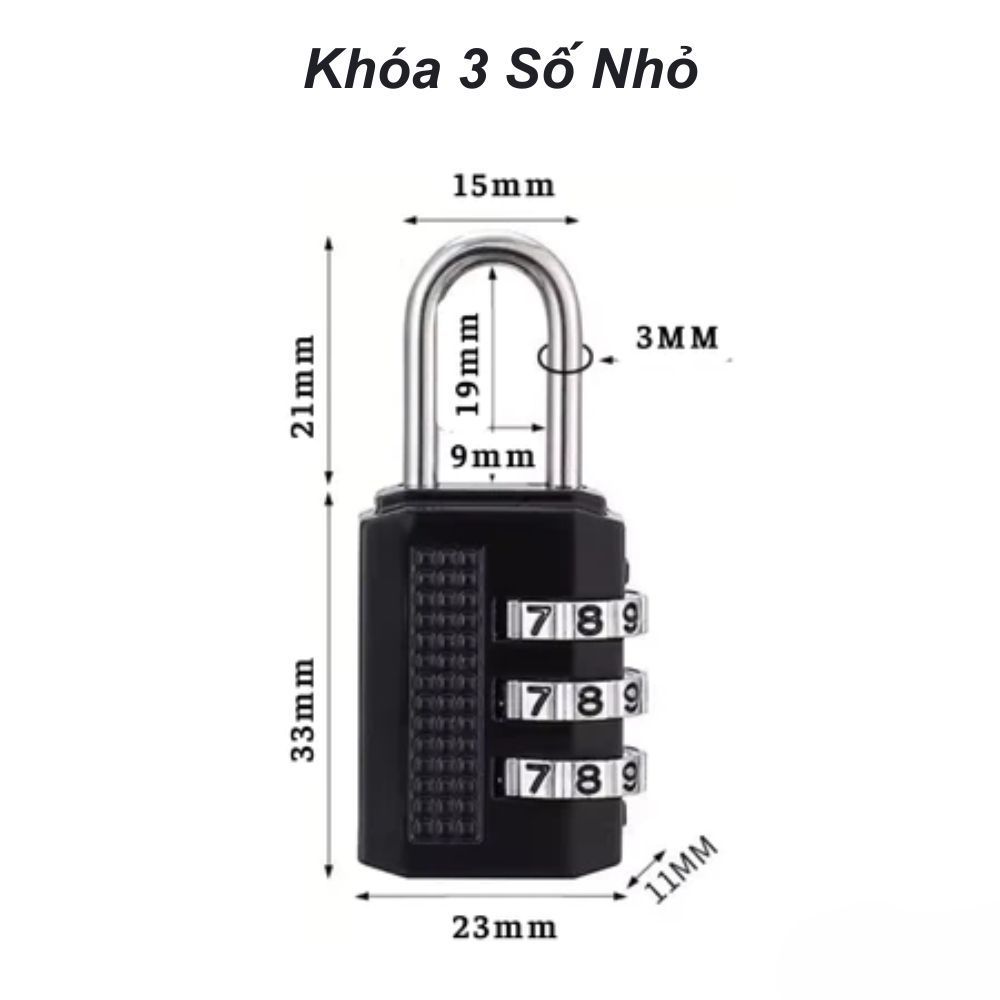 Ổ khoá số, ổ khóa mini khóa vali chất liệu inox chống gỉ, khóa mã số an toàn, chắc chắn