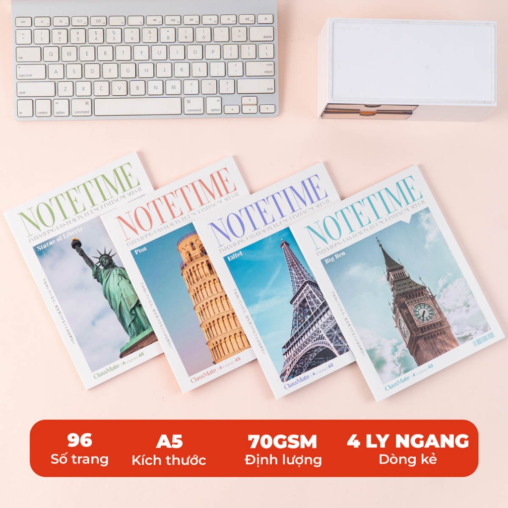 Tập Học Sinh Miền Nam A5 Classmate Vở 4 Ly Ngang 70gsm 96 Trang Vở 4 ÔLi Vở Học Sinh Cấp 1 Tập Viết Ghi Bài NA5-09-011