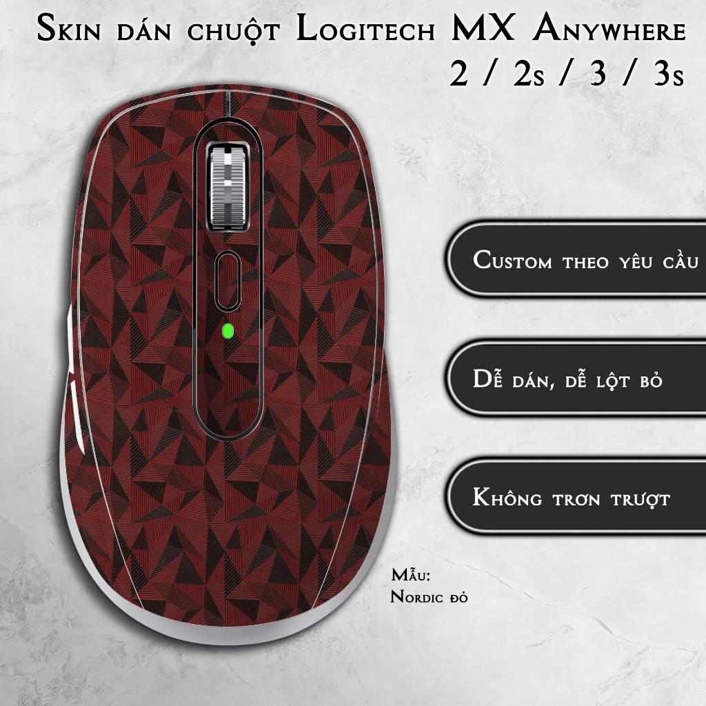 Skin vân nổi dán chuột Logitech MX Anywhere 2 / 2s / 3 / 3s (nhiều mẫu) | Miếng dán Film 3M chống trơn trượt