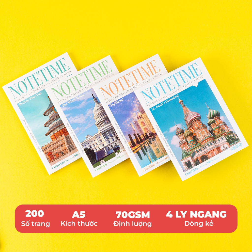 Tập Học Sinh Miền Nam A5 Classmate Vở 4 Ly Ngang 70gsm 200 Trang Vở 4 ÔLi Vở Học Sinh Cấp 1 Tập Viết Ghi Bài NA5-20-012