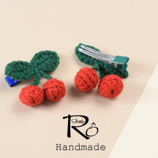 Kẹp tóc cherry màu đỏ xinh cho nữ và bé gái 6cm |Phụ kiện cặp tóc Hàn Quốc  |Shop Rô Handmade