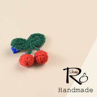 Kẹp tóc cherry màu đỏ xinh cho nữ và bé gái 6cm |Phụ kiện cặp tóc Hàn Quốc  |Shop Rô Handmade