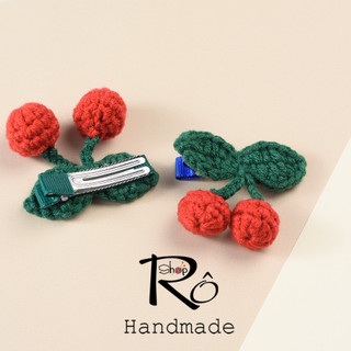 Kẹp tóc cherry màu đỏ xinh cho nữ và bé gái 6cm |Phụ kiện cặp tóc Hàn Quốc  |Shop Rô Handmade