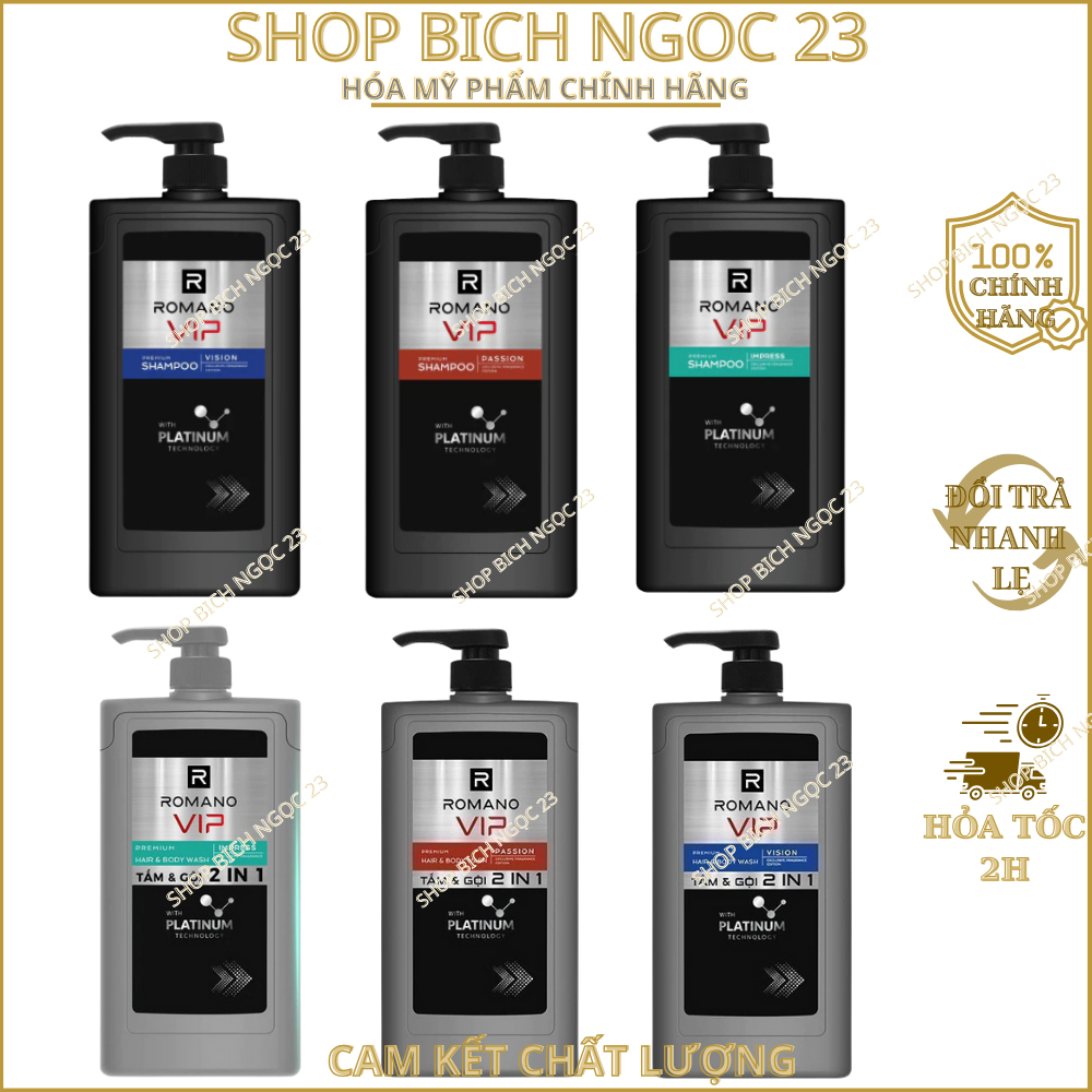 Dầu gội , cao cấp Romano Vip sang trọng đẳng cấp tóc chắc khỏe 650g