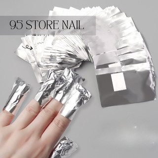 Giấy bạc ủ phá sơn gel cắt sẵn kèm bông gòn - bịch 50 cái