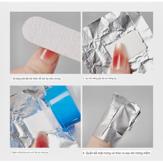 Giấy bạc ủ phá sơn gel cắt sẵn kèm bông gòn - bịch 50 cái
