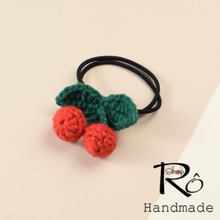 Dây buộc tóc quả cherry xinh xắn cho nữ và bé gái 5cm |Đồ cột tóc hình hoa quả |Shop Rô Handmade