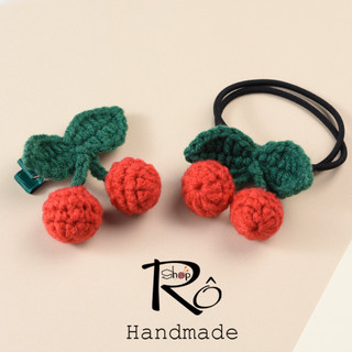 Dây buộc tóc quả cherry xinh xắn cho nữ và bé gái 5cm |Đồ cột tóc hình hoa quả |Shop Rô Handmade