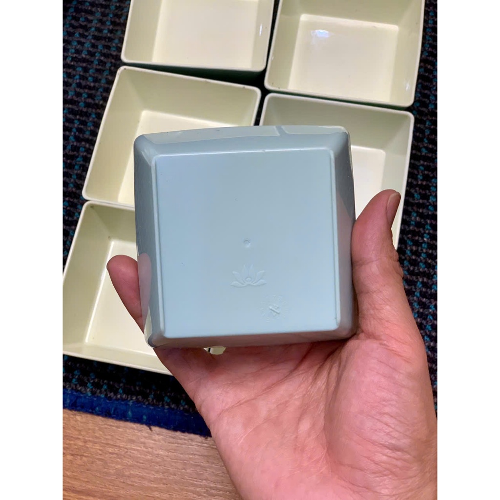 Khay nhựa sâu lòng đa năng nhỏ xinh hàng không kt 9x9x3cm dùng trộn salad, đựng đồ ăn, thực phẩm | BigBuy360 - bigbuy360.vn