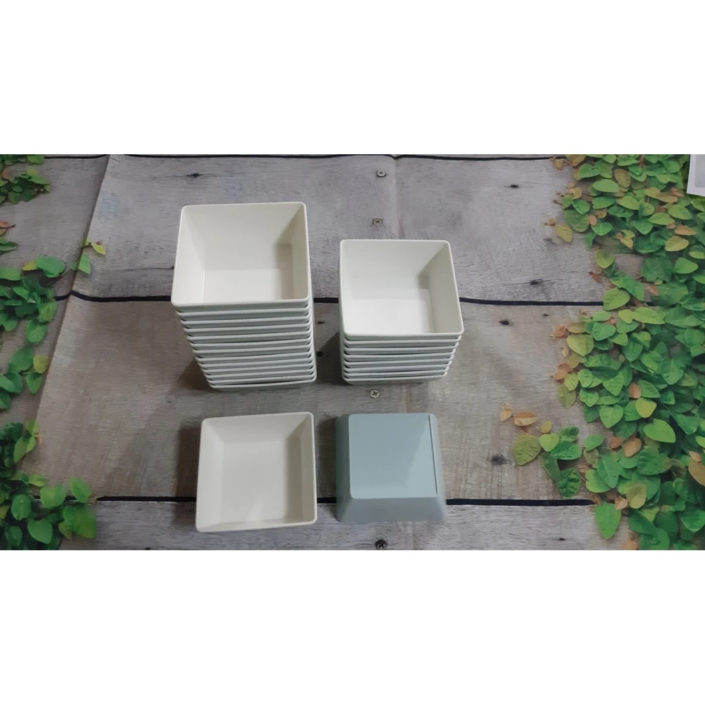 Khay nhựa sâu lòng đa năng nhỏ xinh hàng không kt 9x9x3cm dùng trộn salad, đựng đồ ăn, thực phẩm