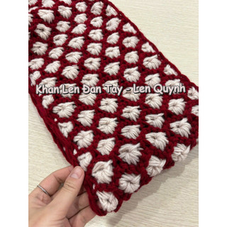 Khăn Đan Tay Daisy (hoa cúc) mix màu độc đáo - Thiết Kế Độc Quyền - Khăn len handmade - Đan bằng chất len Vĩnh Thịnh