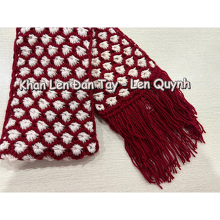 Khăn Đan Tay Daisy (hoa cúc) mix màu độc đáo - Thiết Kế Độc Quyền - Khăn len handmade - Đan bằng chất len Vĩnh Thịnh