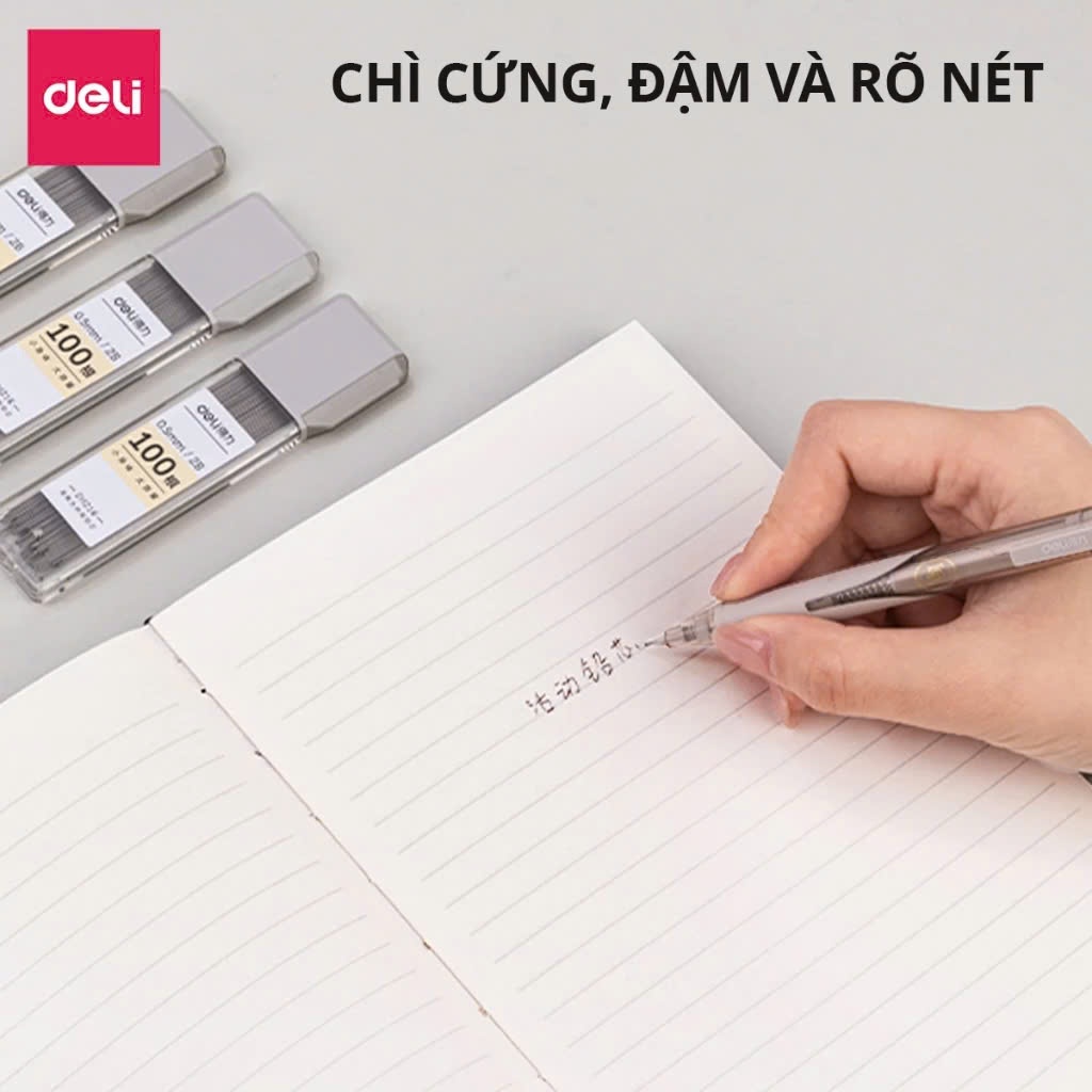 Ruột Bút Chì Kim 0.7mm Deli - Ngòi Chì Kim 100 Chiếc HB 90mm, Lõi Chì Bấm Nhỏ Gọn Tiện Lợi Cho Học Sinh