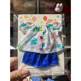 Set áo trễ vai hoa kèm váy jean size dian mập,cừu bé(size khác vui lòng ib shop)