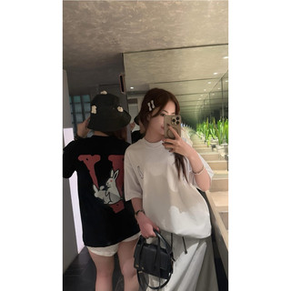 Áo Thun In Hình Thỏ Lệ Trắng Đôi Chất Cotton Thời Trang Nam Nữ Form Rộng Trẻ Trung