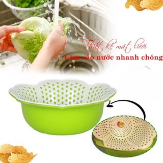 Rổ nhựa hoa mai  2 in 1 Việt Nhật màu sắc tươi tắn bền đẹp 3395-1