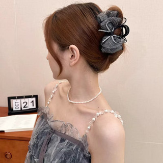 kẹp tóc nơ châm bi đính đá,kẹp tóc nơ kiểu pháp nhẹ nhàng size 8cm