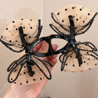 kẹp tóc nơ châm bi đính đá,kẹp tóc nơ kiểu pháp nhẹ nhàng size 8cm