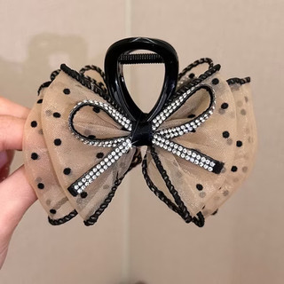 kẹp tóc nơ châm bi đính đá,kẹp tóc nơ kiểu pháp nhẹ nhàng size 8cm