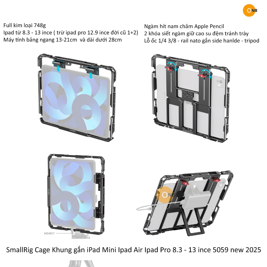 SmallRig Cage Khung gắn iPad Mini Ipad Air Ipad Pro 8.3 - 13 ince 5059 ...