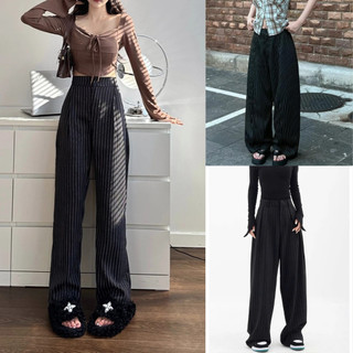 Quần Dài Nữ Ống Rộng, Quần Ống Rộng Nữ Sọc Dài ELEGANTE Boutique Dễ Mang Thời Trang Nữ Dạo Phố