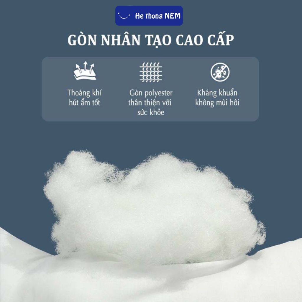 Ảnh Ruột Gối Hơi Cao Cấp He thong NEM 50x70 Lõi Gối Đầu Bông Gòn Người Lớn Nằm Ngủ Chuẩn Khách Sạn 5 Sao Cao Cấp 2