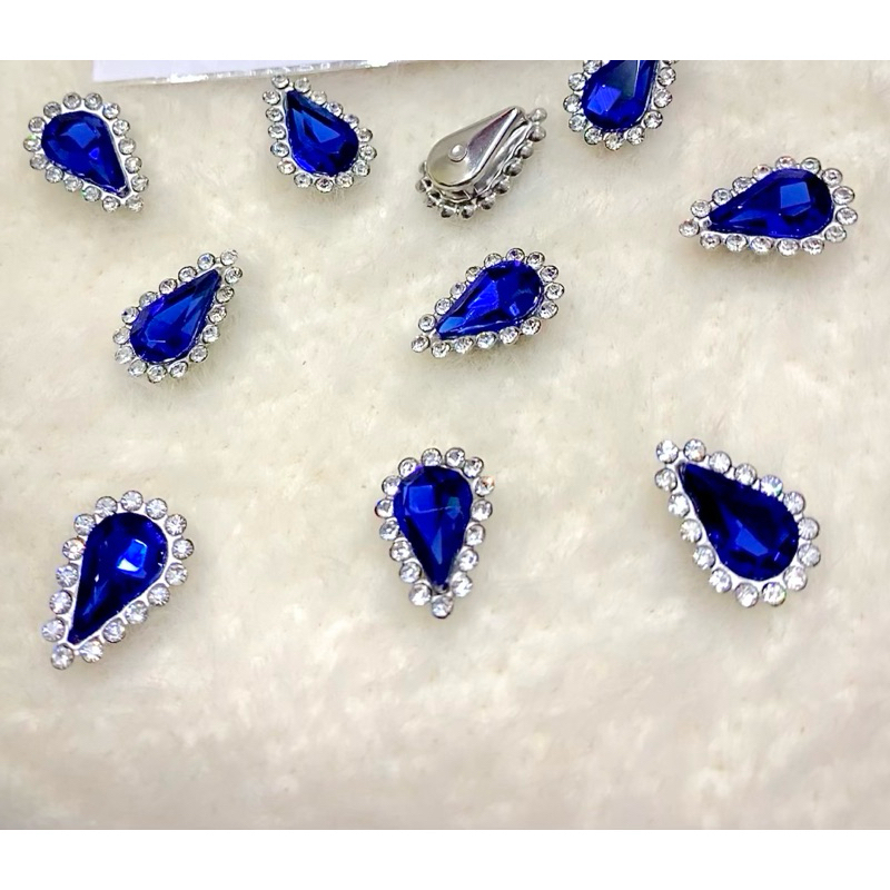 Set 20 viên hạt đá giọt viền xoàn trang trí áo dài làm thủ công