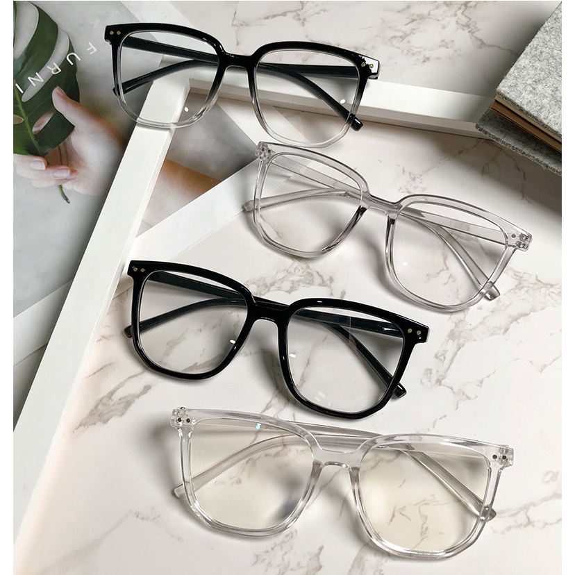 [ChicBond] Kính thời trang Unisex Mắt Kính Nửa Gọng Vuông Chống Ánh Sáng Xanh Phong Cách Hàn Quốc