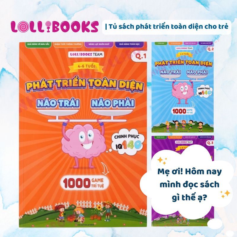 Ảnh Sách IQ Cho Bé 2 3 4 5 6 tuổi phát triển toàn diện não trái não phải toán tư duy logic nhận thức hình ảnh - LOLLIBOOKS 1
