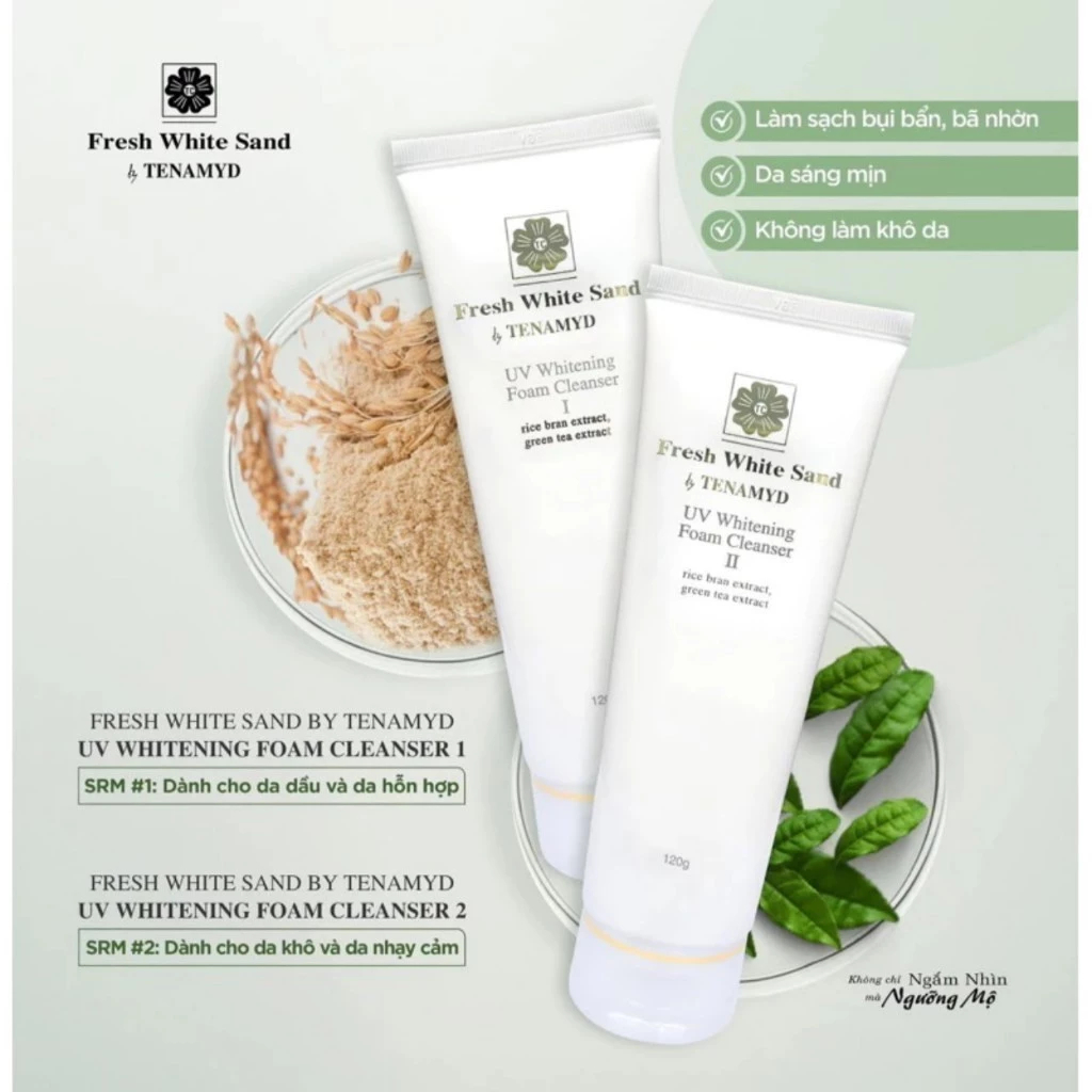 Ảnh Sữa Rửa Mặt Trắng Da Tenamyd Fresh White Sand UV Whitening Foam Cleanser II 120g Cho Da Khô Nhạy Cảm 4
