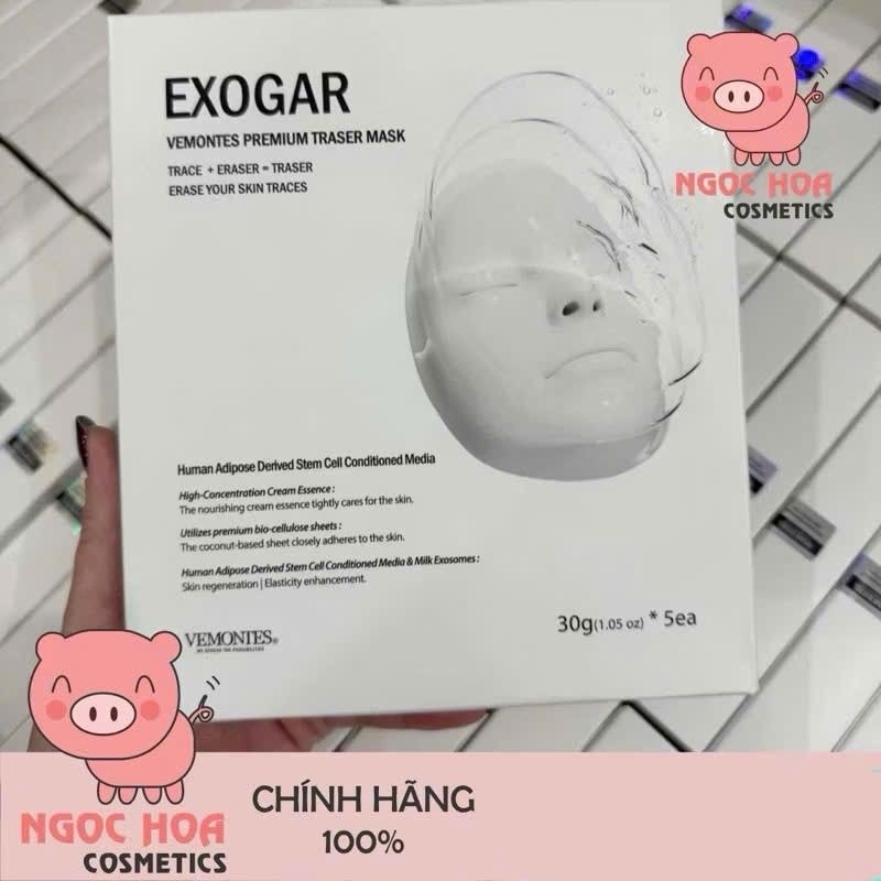 [Lẻ 1 miếng] Mặt nạ tế bào gốc mô mỡ Exogar Vemontes Premium Traser ...