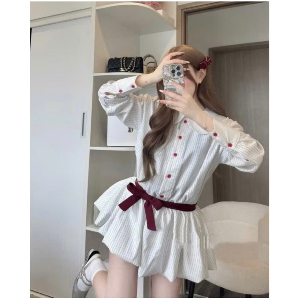 Jum cổ sen thắt dây nơ thiết kế cách điệu tạo điểm nhấn TAM S10