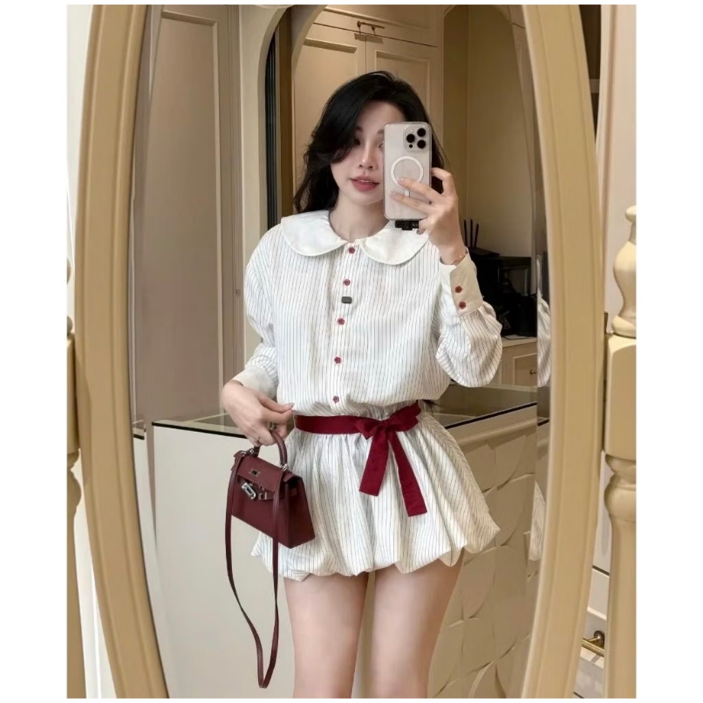 Jum cổ sen thắt dây nơ thiết kế cách điệu tạo điểm nhấn TAM S10