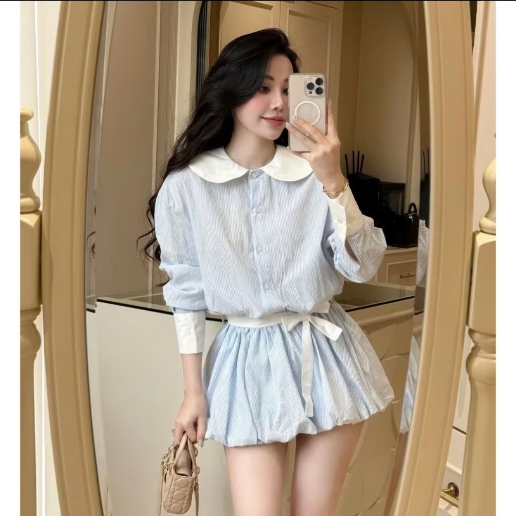 Jum cổ sen thắt dây nơ thiết kế cách điệu tạo điểm nhấn TAM S10