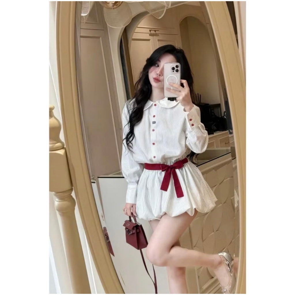 Jum cổ sen thắt dây nơ thiết kế cách điệu tạo điểm nhấn TAM S10