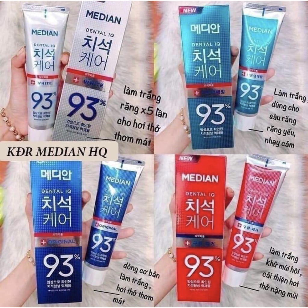 Ảnh Kem Đánh Răng Median Dental IQ 93% Hàn Quốc 120g, Giúp Trắng Răng, Giảm Ố, Loại Bỏ Mùi Hôi. 1