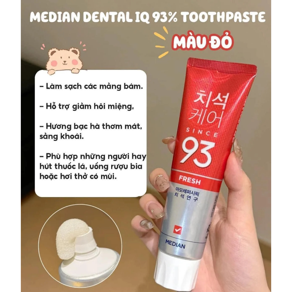 Ảnh Kem Đánh Răng Median Dental IQ 93% Hàn Quốc 120g, Giúp Trắng Răng, Giảm Ố, Loại Bỏ Mùi Hôi. 3