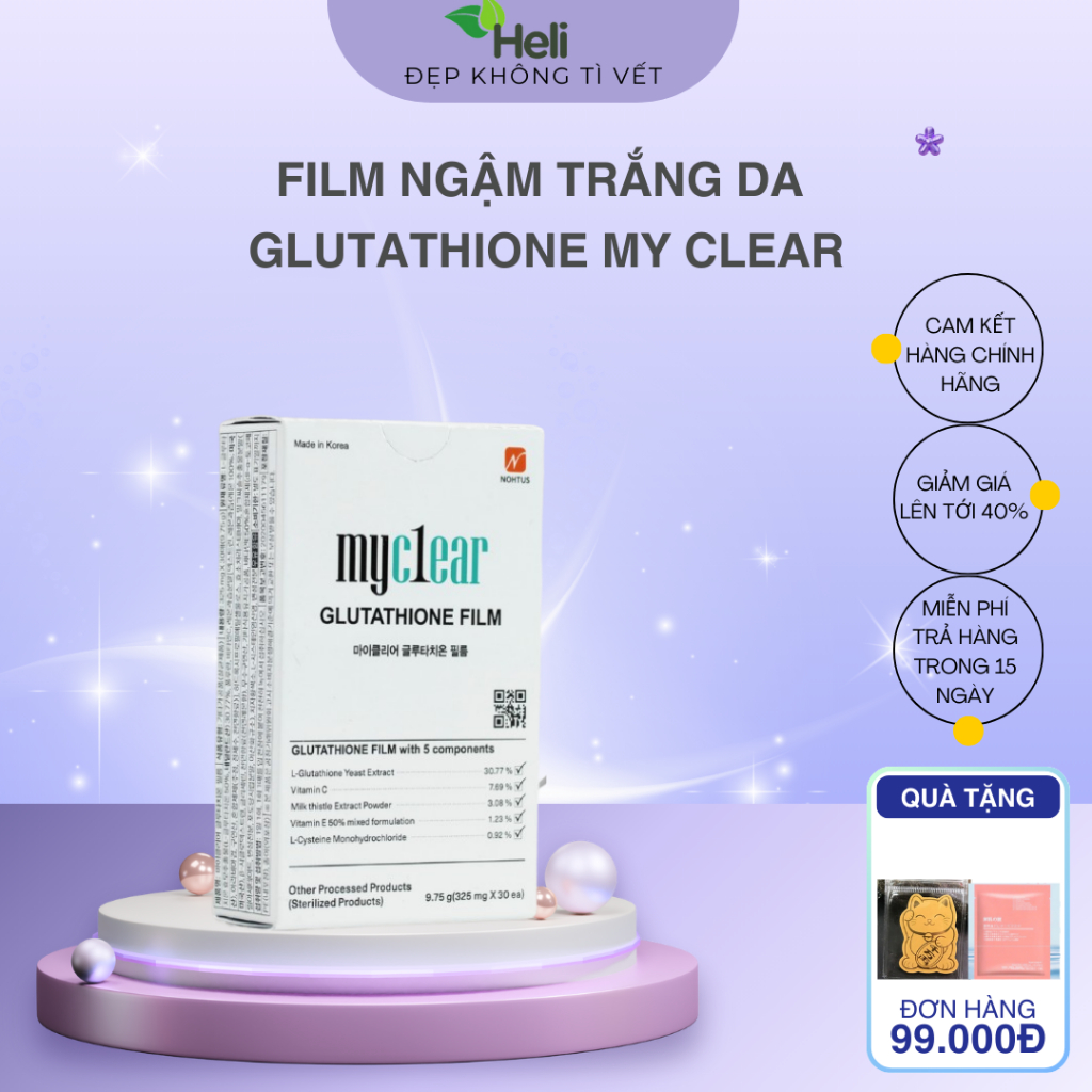Film Ngm Trng Da hiu qu Glutathione My Clear Hn Quc ,Trng Da,Gim  Thm, Sm, Nm hp 30 gi chnh hng | Shopee Vit Nam