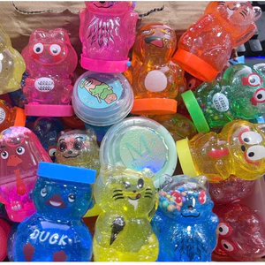 Hộp 24 chai slime hình thú bắt mắt, chất nhờn ma quái, đồ chơi xả stress